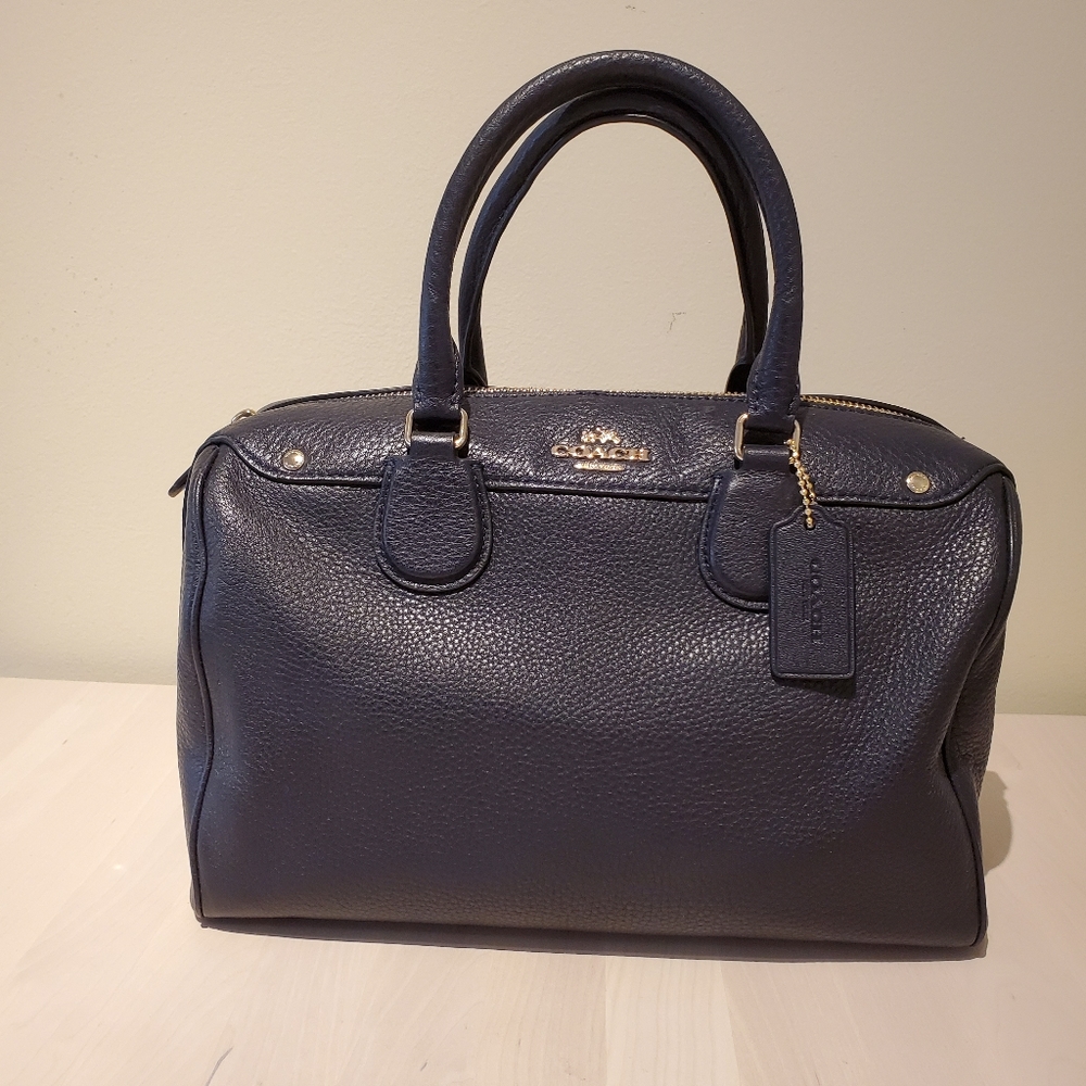 NWOT Authentic Coach Black leather Satchel Bag - Picture 2 of 16
